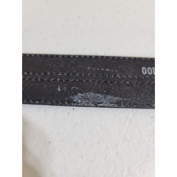 Belt Men's Black Genuine Leather Work Casual Dress Solid Brass Buckle Size 40 - Picture 4 of 12